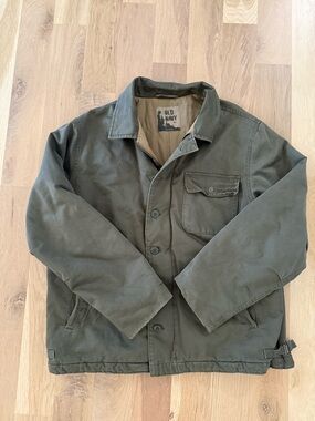 Classic Old Navy Army Green Cotton Chore Coat Size XL